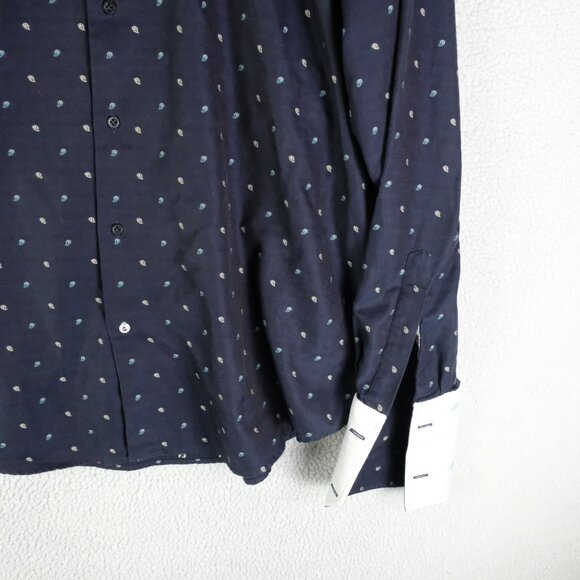 Robert Graham Shirt Mens Extra Large Blue Paisley French Cuff Button Up - Picture 3 of 9